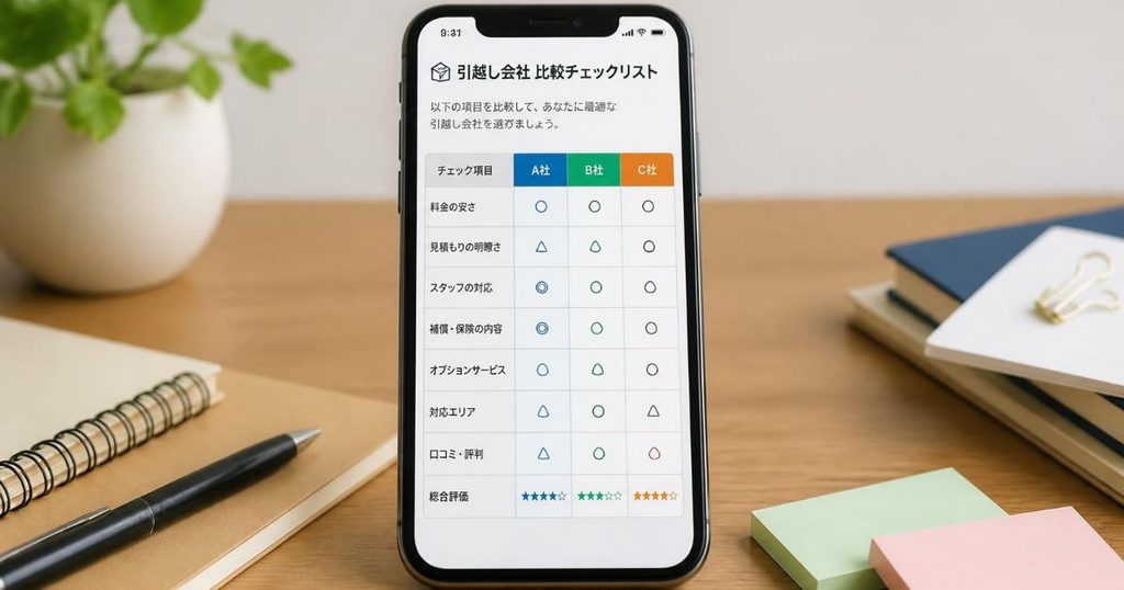 引っ越し業者を比較するイメージ