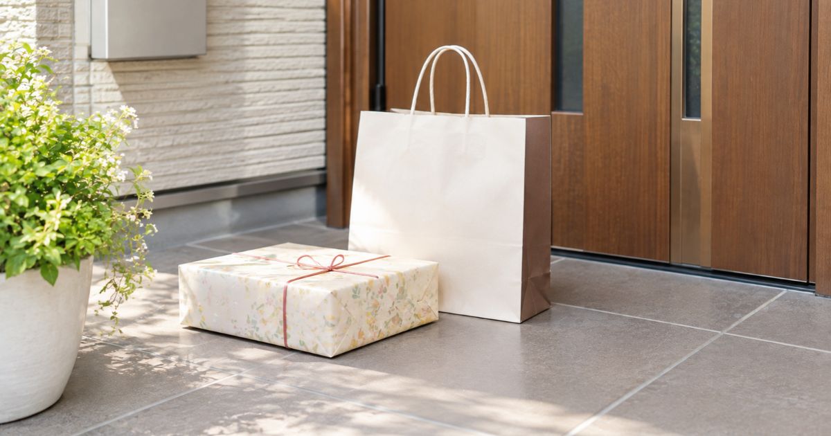 玄関先に置かれた手土産